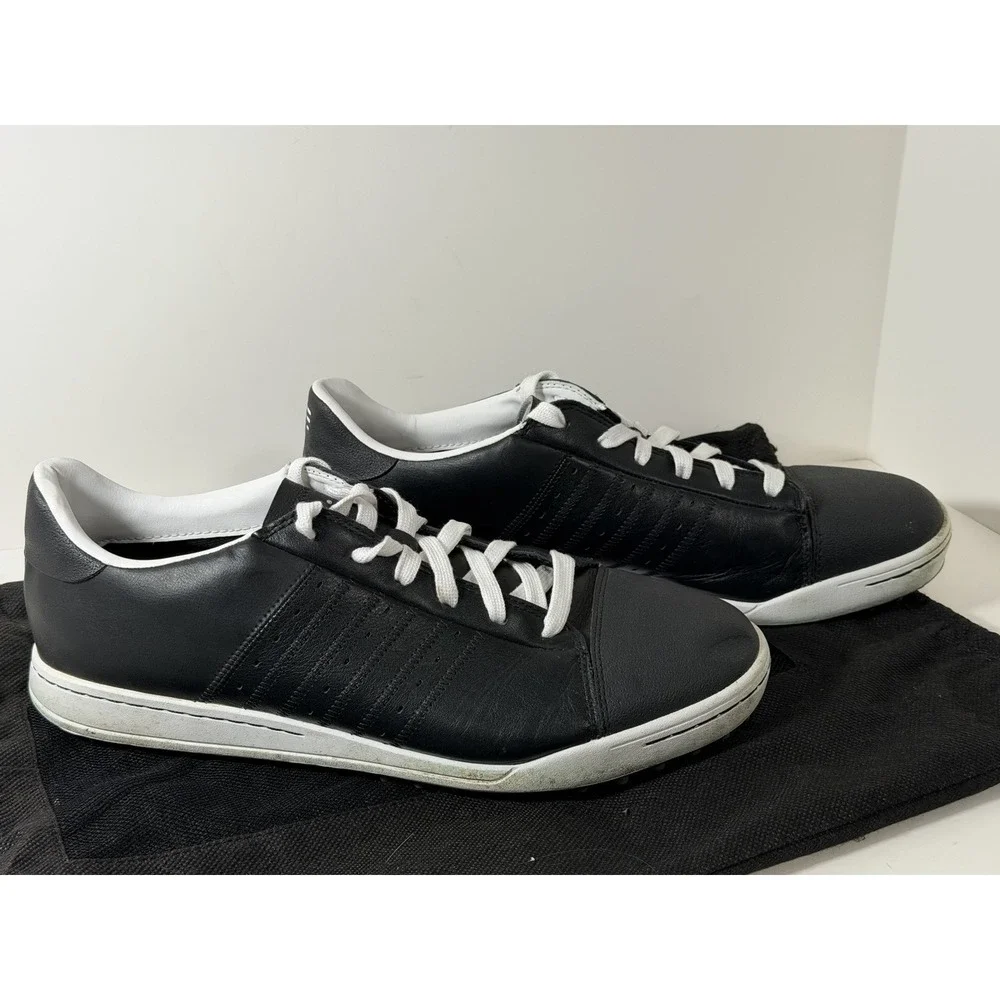 Adidas, Men's Spikeless Golf Shoes, Black‎ Leather, US 12